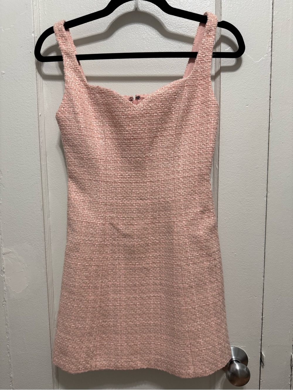 Alice + Olivia Blush Pink Tweed Mini Dress